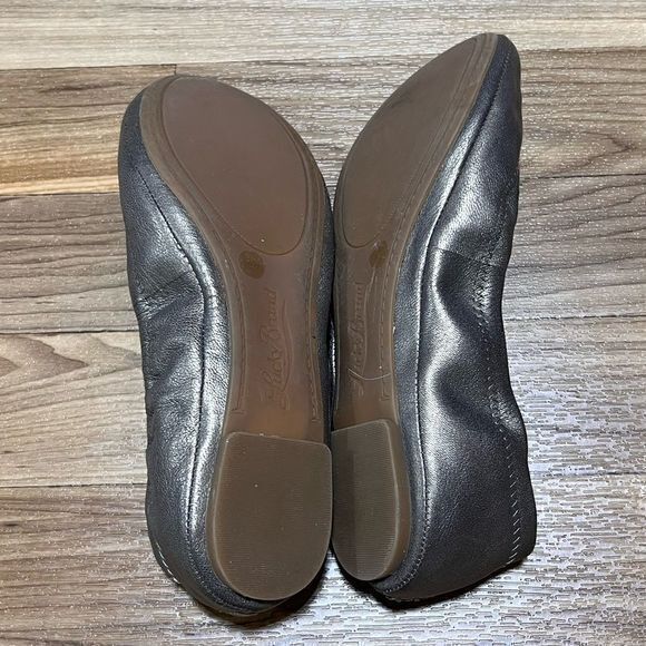 Lucky Brand Size 7 Emmie Dark Brown Gold Tinted‎ Leather Slip On Ballet Flats - Picture 7 of 8